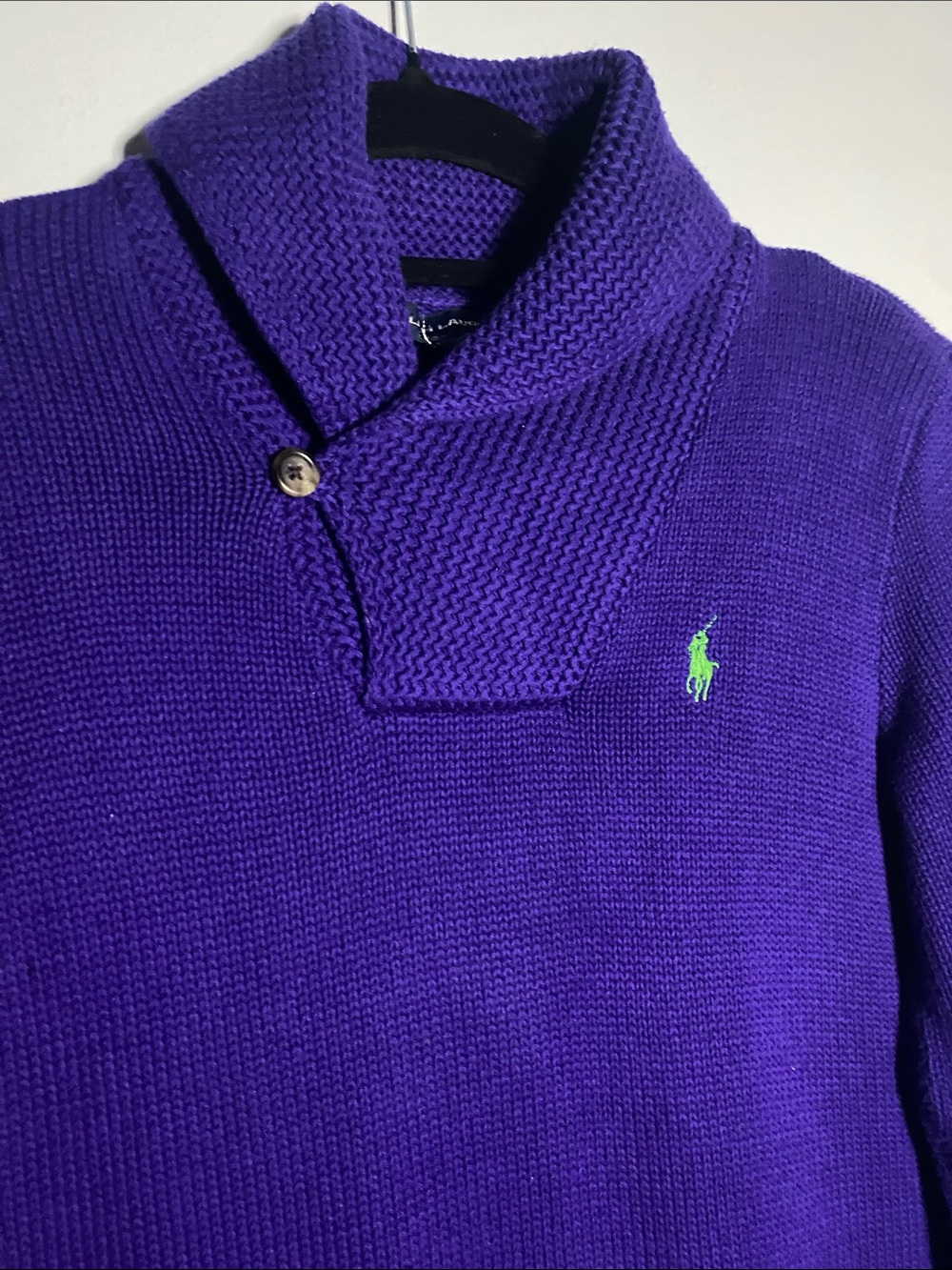 Vintage Ralph Lauren Sport Preppy Sweater Women Medium Purple Knit Y2K Pullover - Picture 3 of 10